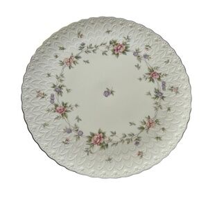 Mkasa 12" Cake Round Scalloped Plate Flowers Pattern Perfect Used Condition